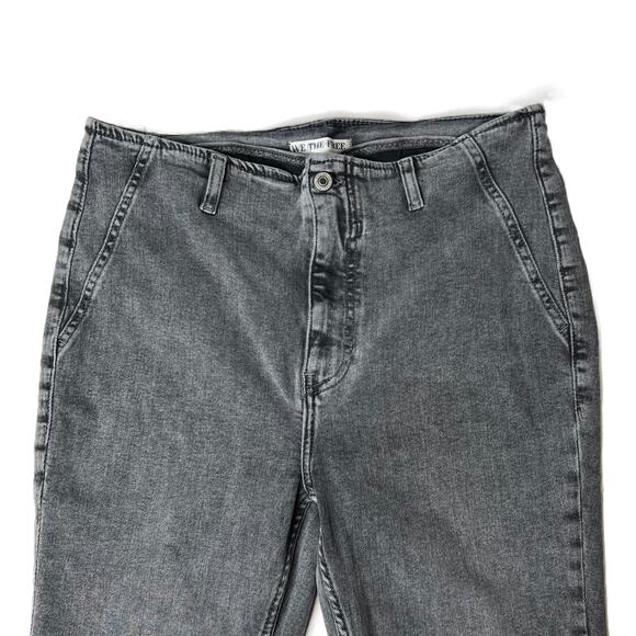 Free People We The Free Level Up Slit Slim Flare Jeans Ridge Grey size 32 - Picture 10 of 16